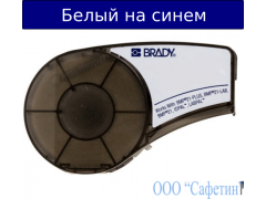 M21-750-595-BL Виниловая лента шириной 19 мм белые буквы на синем фоне.
