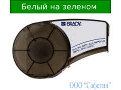 M21-500-595-GN Виниловая лента шириной 12,7 мм белые буквы на зеленом фоне.